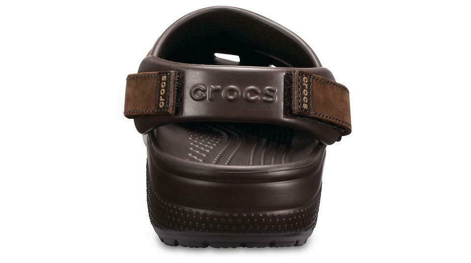 Crocs Mens Yukon Vista Clog Slides Classic w Leather Sandals - Espresso