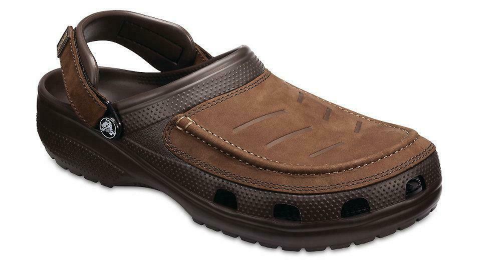 Crocs Mens Yukon Vista Clog Slides Classic w Leather Sandals - Espresso