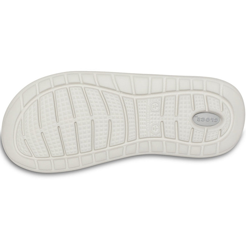 Crocs Unisex LiteRide Slide Thongs Flip Flops Sandals - Smoke/Pearl White