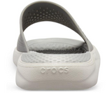 Crocs Unisex LiteRide Slide Thongs Flip Flops Sandals - Smoke/Pearl White