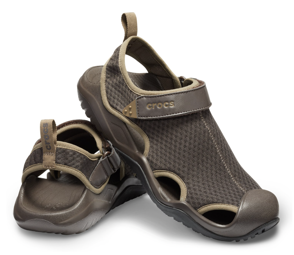 Crocs Mens Swiftwater Mesh Deck Outdoor Athletic Lightweight Sandal - Espresso