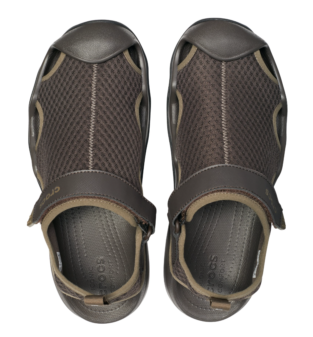 Crocs Mens Swiftwater Mesh Deck Outdoor Athletic Lightweight Sandal - Espresso