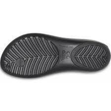 Crocs Womens Serena Flip Flop Thongs Summer Beach Shoes Sandals - Black/Black