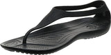 Crocs Womens Serena Flip Flop Thongs Summer Beach Shoes Sandals - Black/Black