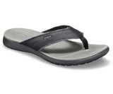 Crocs Mens Santa Cruz Canvas Flip Flops Thongs Comfortable - Black/Slate Grey