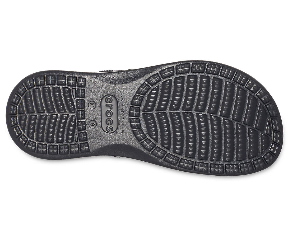 Crocs Mens Santa Cruz Canvas Flip Flops Thongs Comfortable - Black/Slate Grey