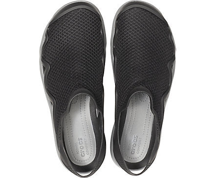 Crocs Mens Swiftwater Mesh Wave Clogs Sandals Slides River Waterproof - Black/Slate Grey