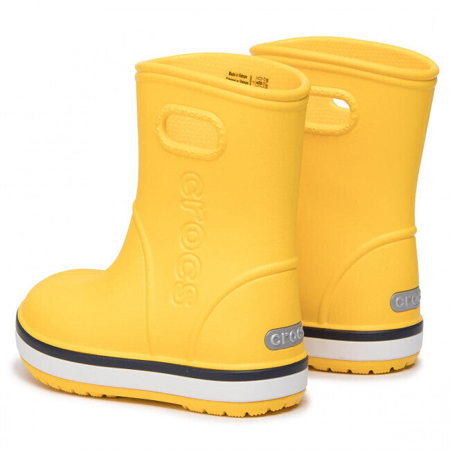 Crocs Kid's Crocband Rain Gum Boots Shoes Waterproof Childrens - Yellow/Navy