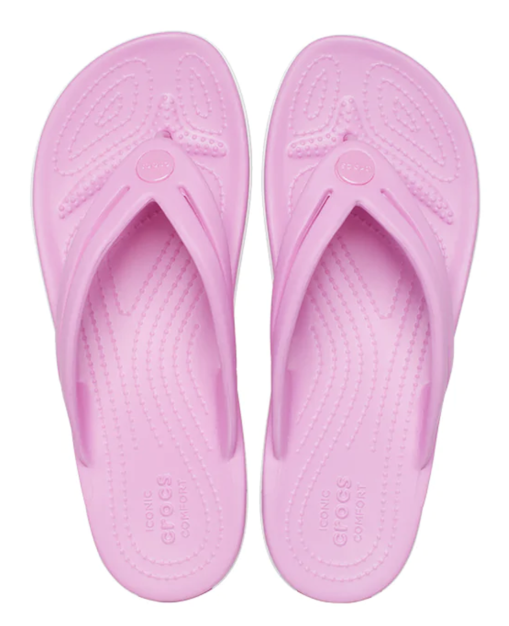 Crocs Womens Crocband Flip Lightweight Beach Wear Sandal - Rose Taffy