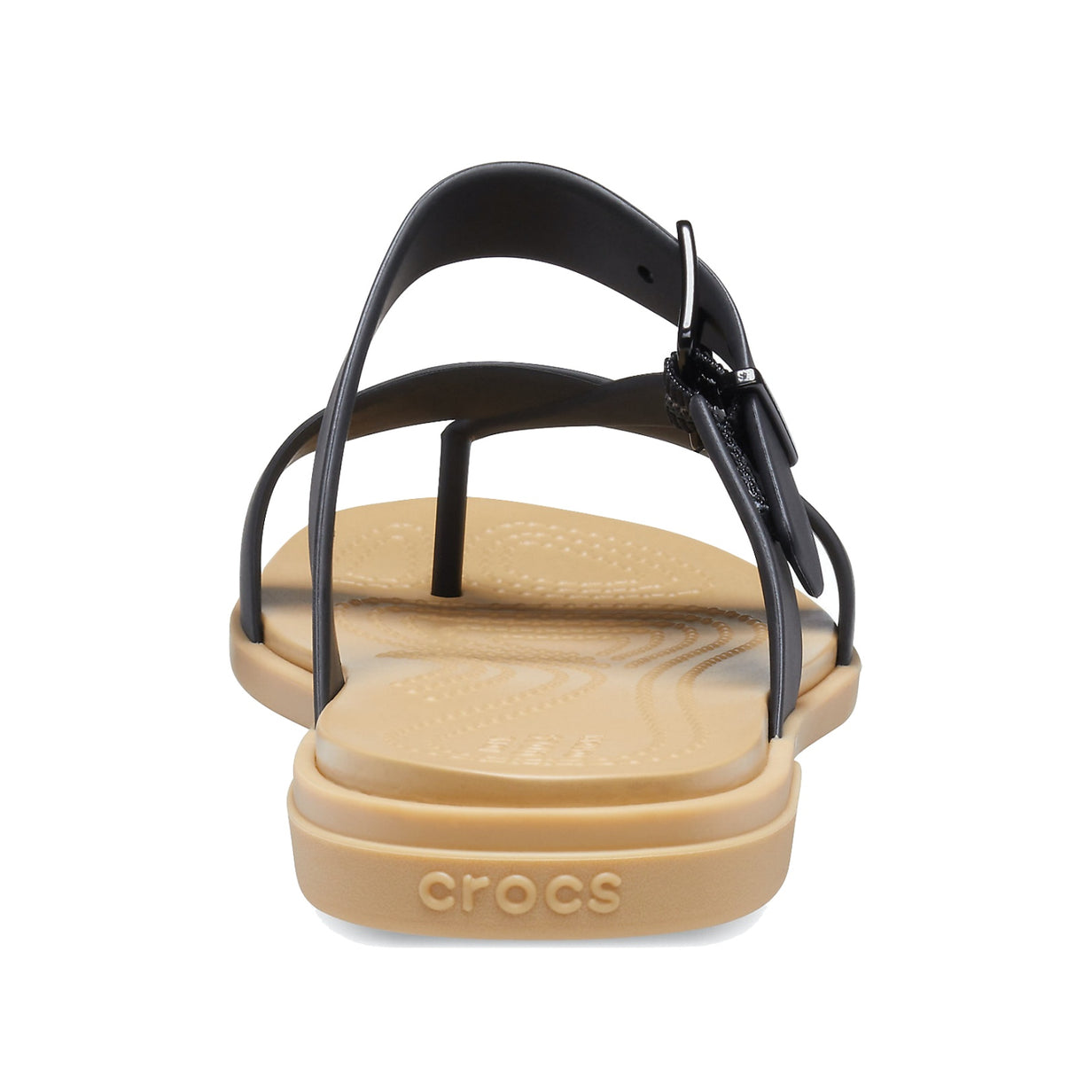 Crocs Tulum Toe Post Womens Sandals Thongs Flip Flops Flats Summer - Black/Tan