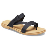 Crocs Tulum Toe Post Womens Sandals Thongs Flip Flops Flats Summer - Black/Tan