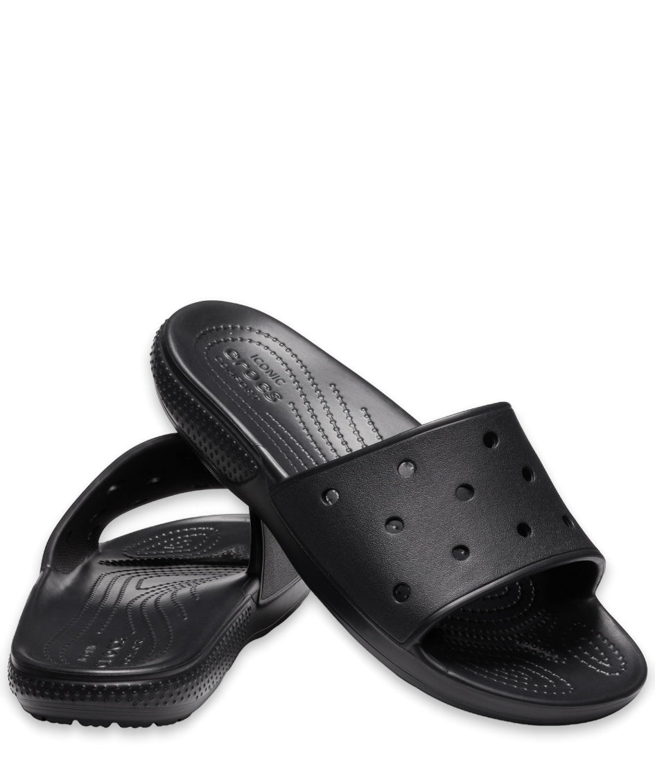 Crocs Mens Classic Slide Sandals Flip Flops Slippers Thongs - Black