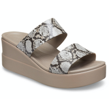 Crocs Womens Brooklyn Mid Wedge Ladies Sandals - Multi/Stucco