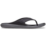 Crocs Mens Swiftwater Wave Flip Flops Thongs - Black/Slate Grey