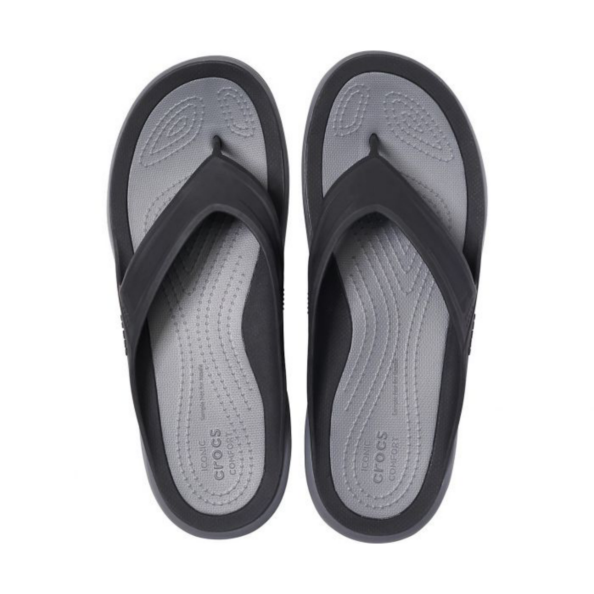 Crocs Mens Swiftwater Wave Flip Flops Thongs - Black/Slate Grey