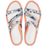 Crocs Swiftwater Thongs Flip Flops Tie Dye Mania Womens Sandal - Grapefruit