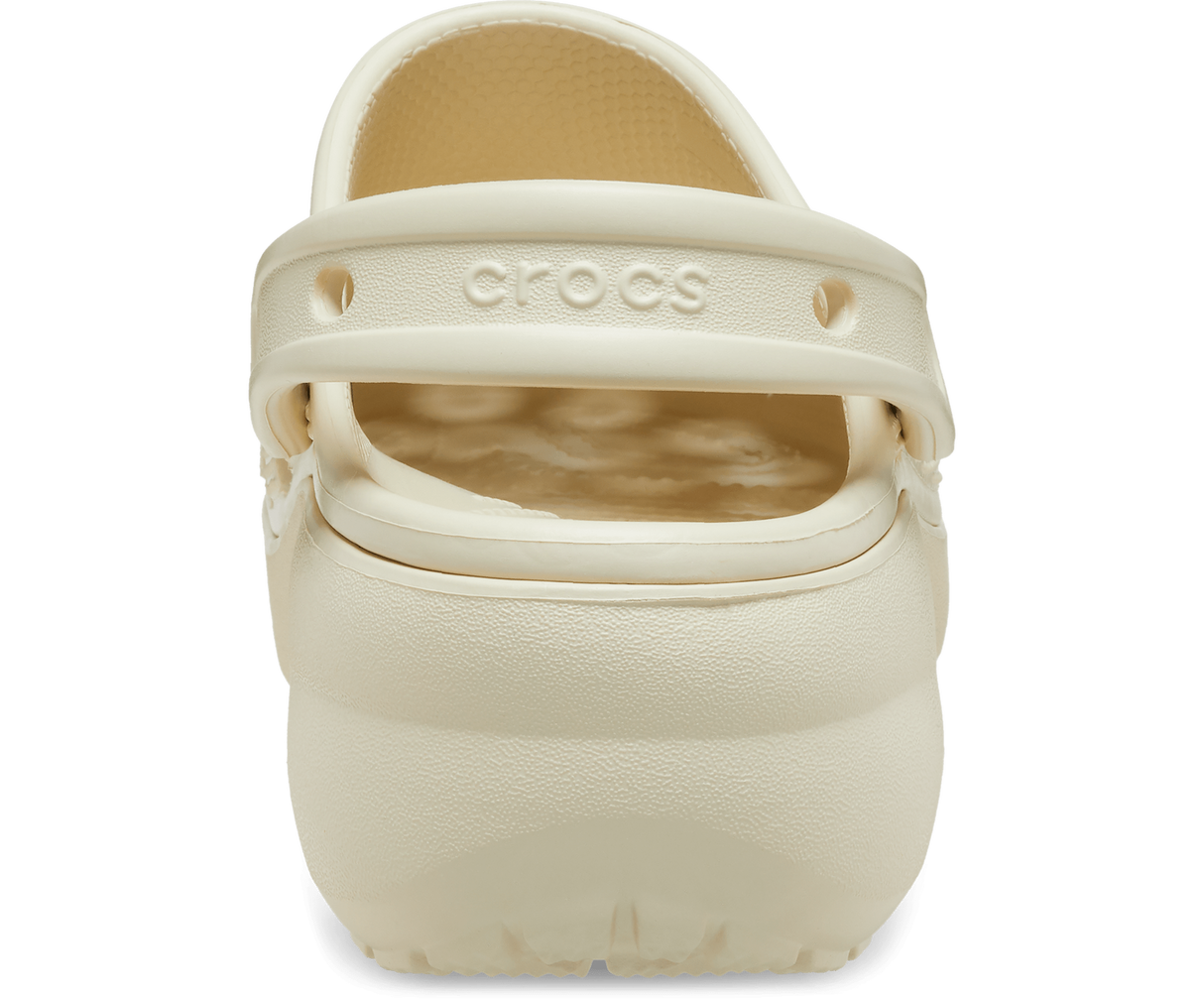 Crocs Womens Classic Platform Clog Sandals Slip On Shoes - Bone