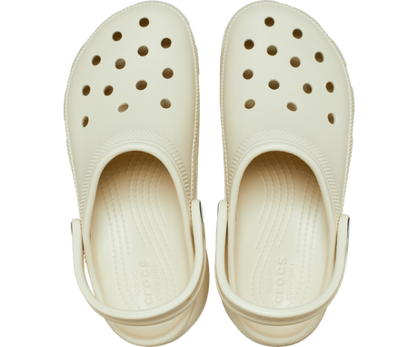 Crocs Womens Classic Platform Clog Sandals Slip On Shoes - Bone