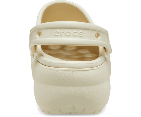 Crocs Womens Classic Platform Clog Sandals Slip On Shoes - Bone