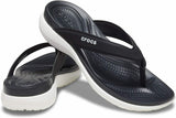 Crocs Womens Capri V Sporty Flip Flops Thongs Slip On - Black/White