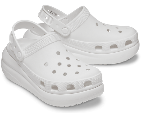 Crocs Classic Crush Platform Clogs Sandals - White