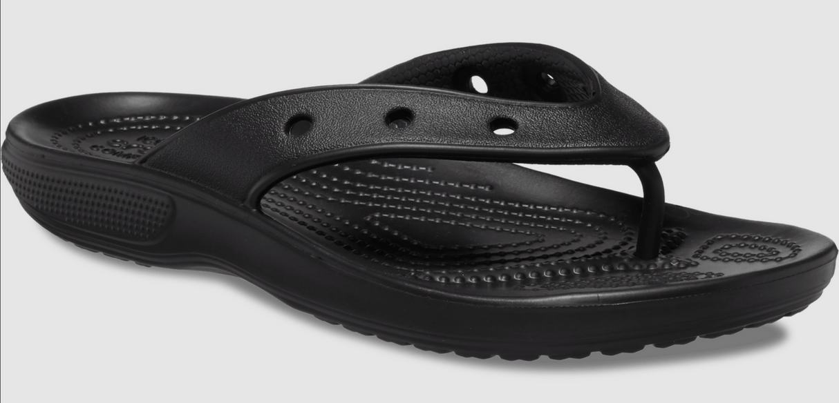 Crocs Mens Classic Flip Lightweight Comfortable Flip Flop Sandal - Black