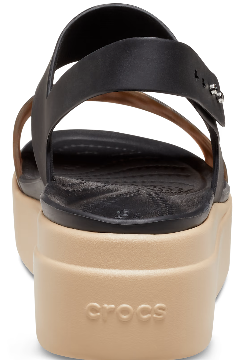 Crocs Womens Brooklyn Tortoise Low Wedge Lightweight Sandals - Black/Multi