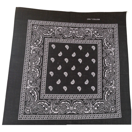 20x BANDANA Paisley 100% COTTON Head Wrap Durag Bandanna Scarf Mask BULK - Black with White Skulls