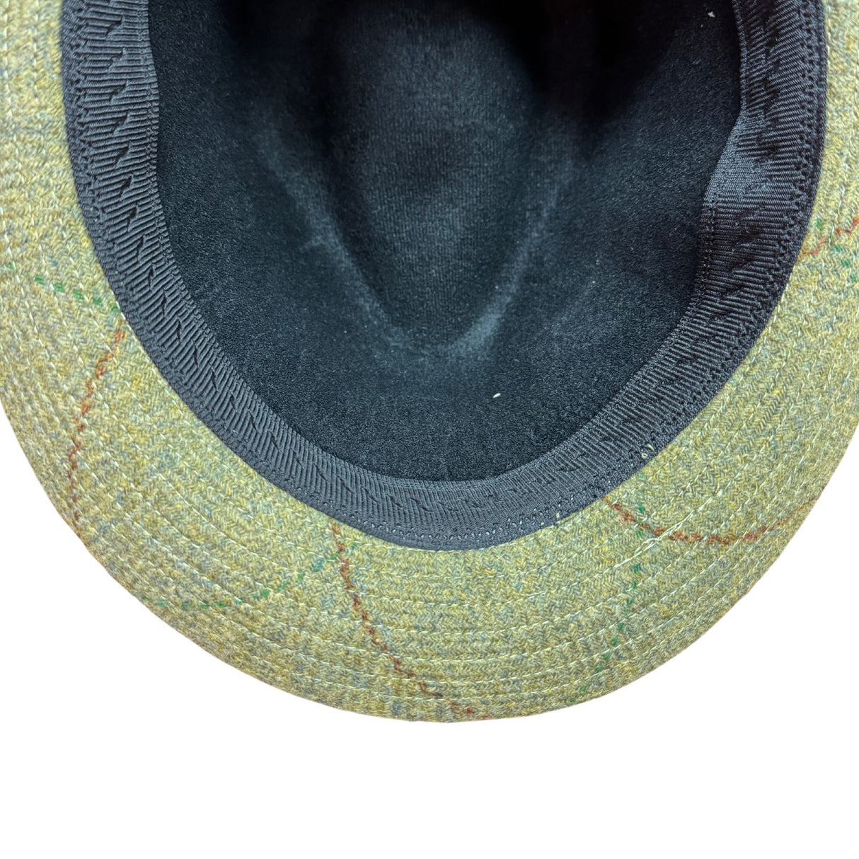 Mens Pure Wool Tweed Hat Trilby Hat in Sage Green