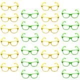 Green and Yellow Party Glasses with Clear Lenses – Fun 80s Australia Day or Costume Glasses (Set of 24)