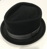 Mens Wool Felt Mr Parker Fedora Hat Warm Winter - Black