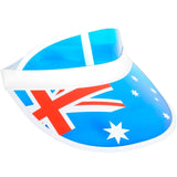 12x Australian Flag Plastic Visors | Patriotic Sun Hat Australia Day