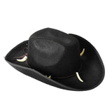 6x Crocodile Dundee-Style Black Cowboy Hat – Adjustable Chin Cord for Outback & Western Themes