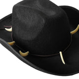 6x Crocodile Dundee-Style Black Cowboy Hat – Adjustable Chin Cord for Outback & Western Themes