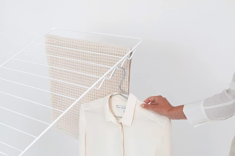 BRABANTIA 25m Hang On Drying Rack in White Drying Airing Rack Clothing Horse Stand