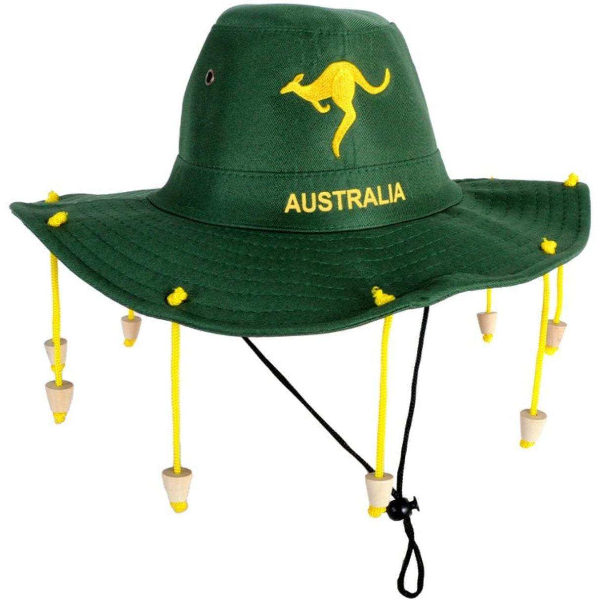 12x Australian Cork Hat – Green with Gold Kangaroo Embroidery Aussie Australia Day