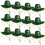 12x Australian Cork Hat – Green with Gold Kangaroo Embroidery Aussie Australia Day