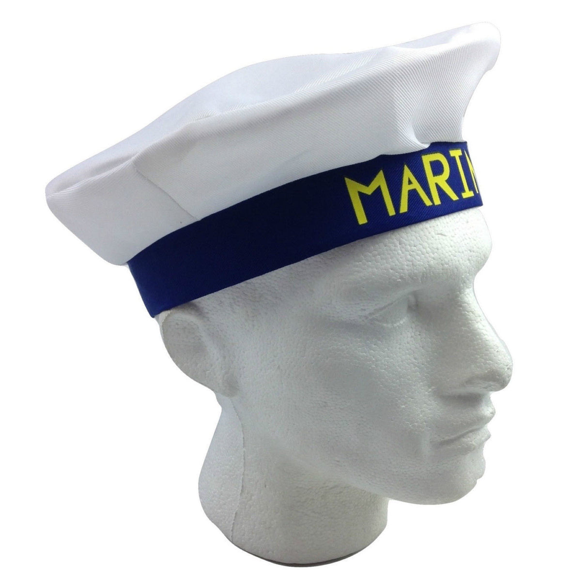 MARINE HAT Cap White NAVY Skipper Sea Fancy Dress Sailor Costume Accessory