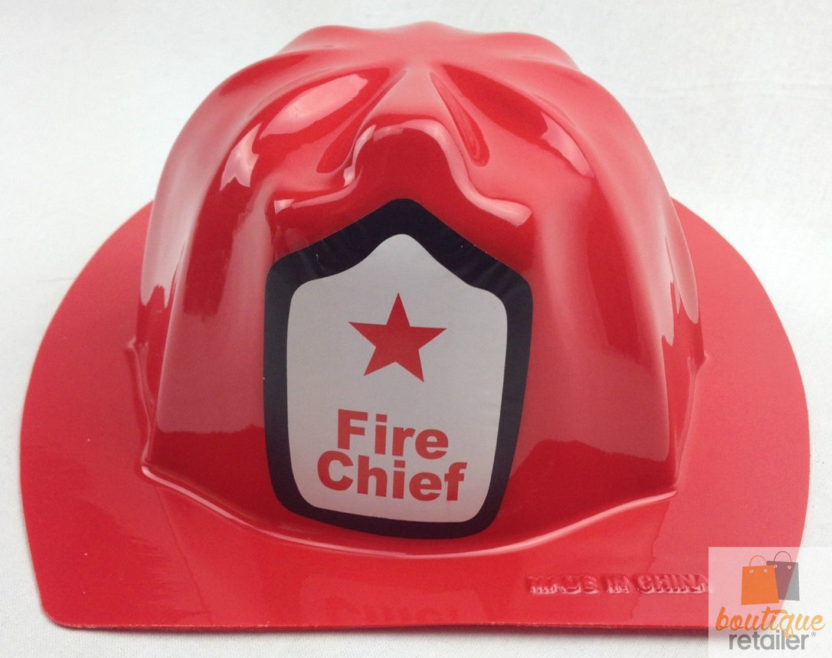 12x KIDS FIREMAN HAT Fire Chief Party Cap Helmet Costume Dress Up Halloween BULK