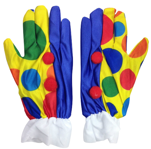 CLOWN GLOVES Costume Fancy Dress Circus Fancy Dress Halloween Funny One Size