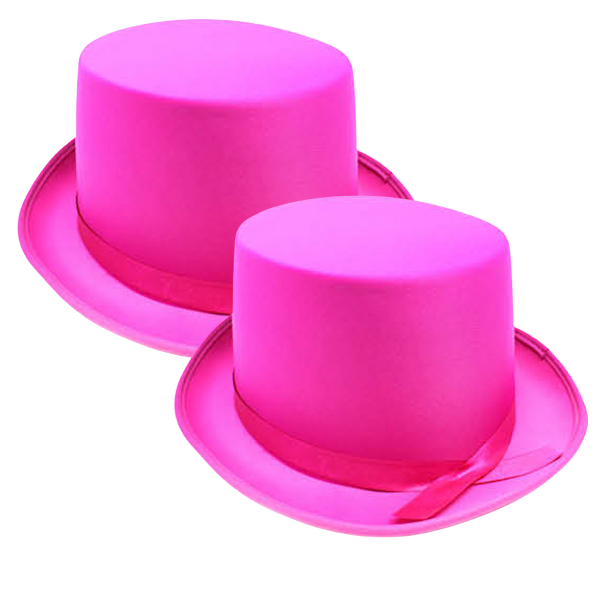 2x SATIN TOP HAT Costume Party Cap Fancy Dress Trilby Fedora One Size - Purple