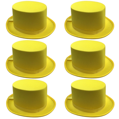 6x SATIN TOP HAT Costume Party Cap Fancy Dress Trilby Fedora One Size BULK