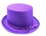 SATIN TOP HAT Costume Party Cap Fancy Dress Trilby Fedora One Size - Sky Blue