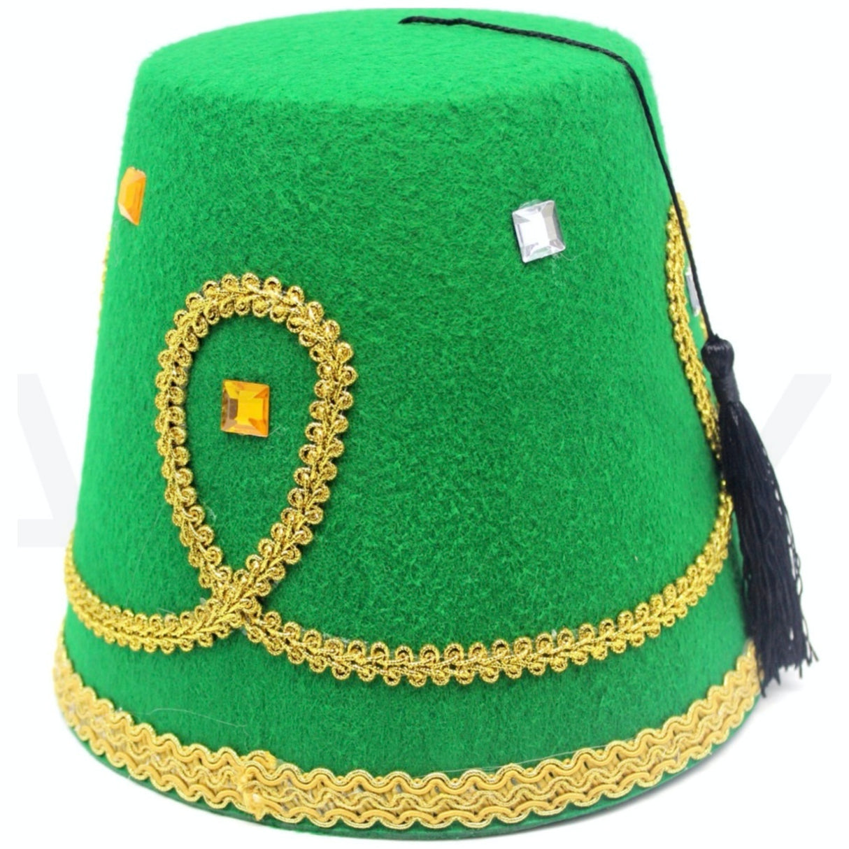 DELUXE TURKISH HAT Red Green Fez Tarboosh Dress Up Costume Party Moroccan