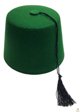 TURKISH HAT Red Green Fez Tarboosh Dress Up Costume Party Moroccan - Green