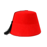 TURKISH HAT Red Green Fez Tarboosh Dress Up Costume Party Moroccan - Red