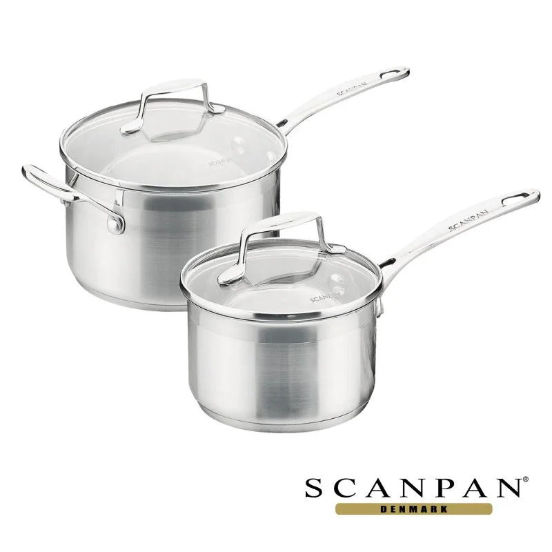 2pcs Scanpan Impact Cookware Saucepan Set with Lids