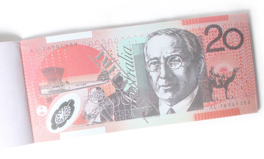 20 Dollar Australian Souvenir Note Pad Fake AUD Money - 1 Pack of 50 Sheets