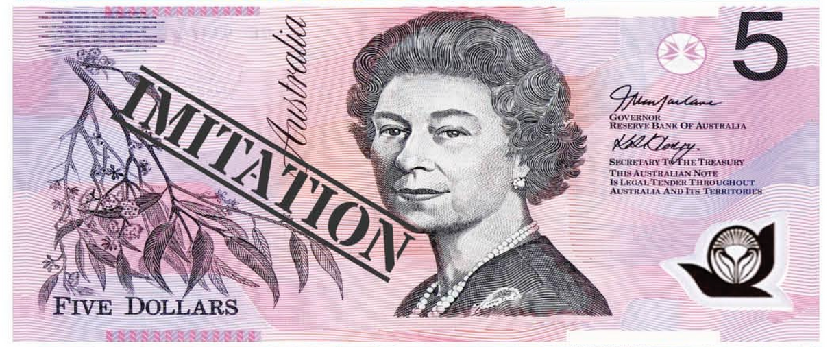 5 Dollar Australian Souvenir Note Pad Fake AUD Money - 1 Pack of 50 Sheets