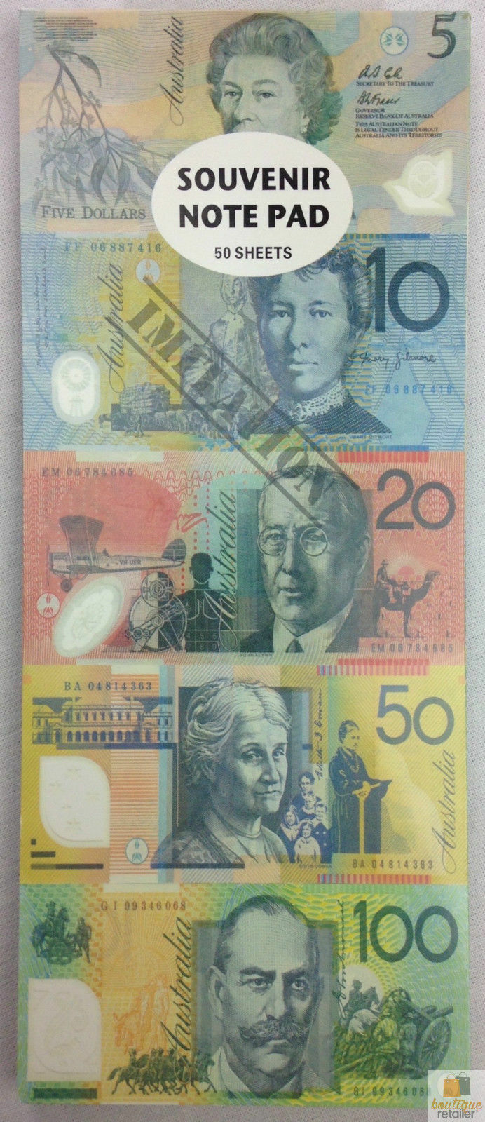 Assorted Dollar Australian Souvenir Note Pad Fake AUD Money - 1 Pack of 50 Sheets